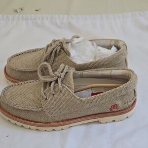 Womens Malbon × Sperry Beige Canvas Lace-Up Shoes